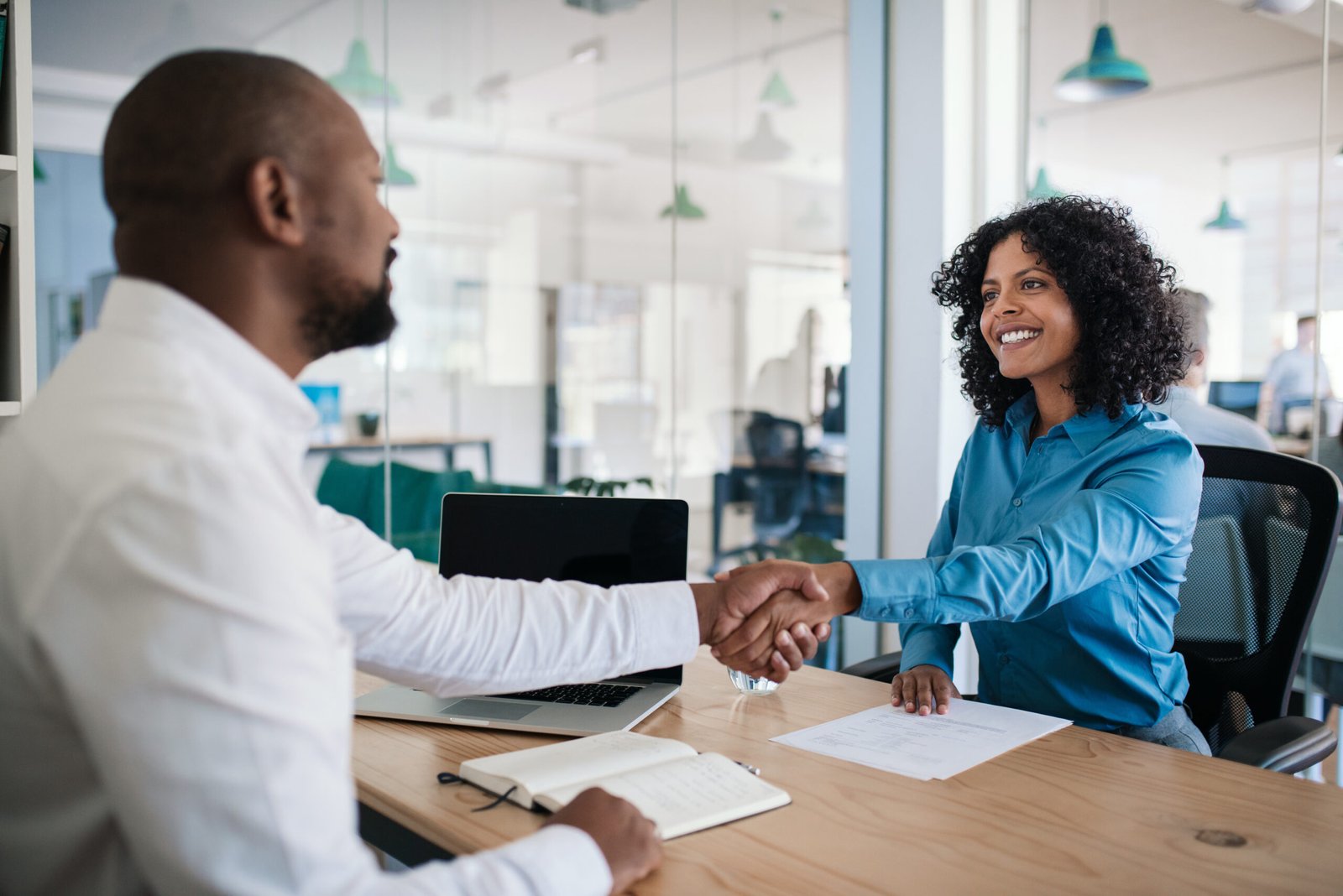Staffing solutions USA – employer hiring interview in office